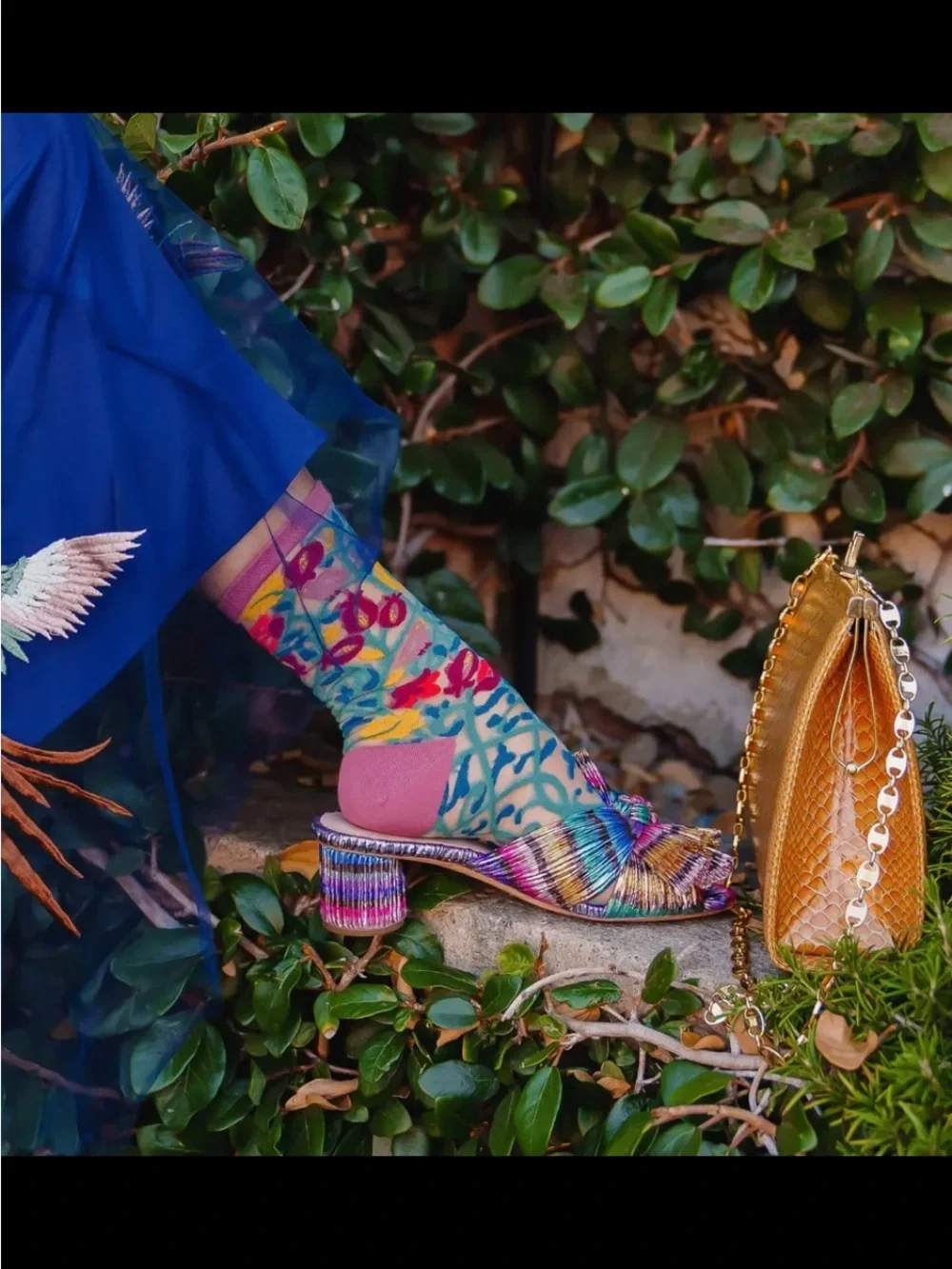 Tapestry Vines Sheer Crew Sick by Sock Candy. Price firm.